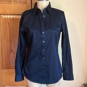 Black banana republic business wear blouse, size 8 petite